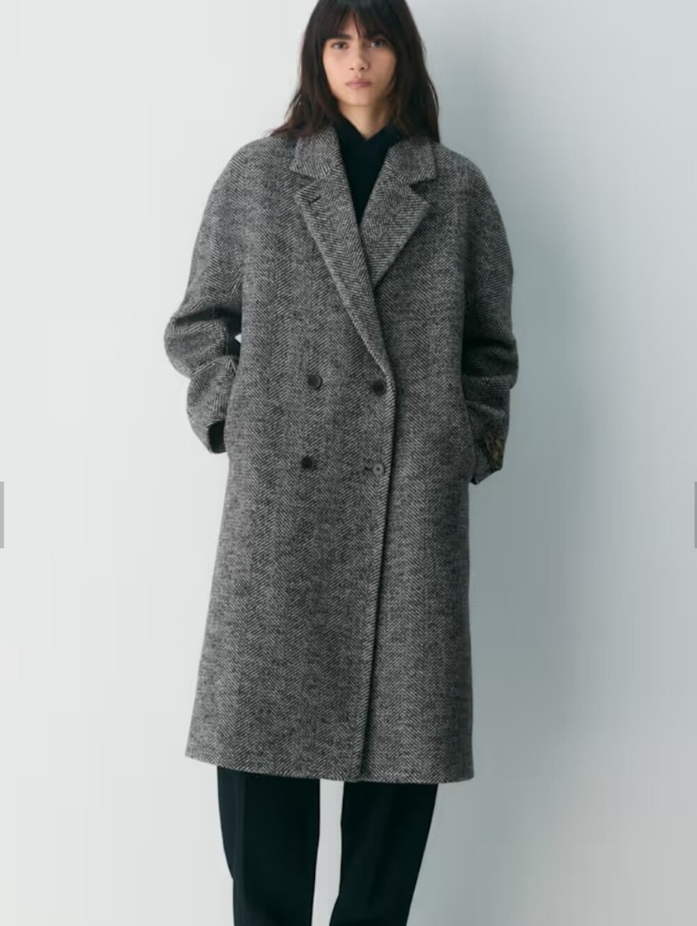 Aritzia Slouch Herringbone Coat - M, 2024